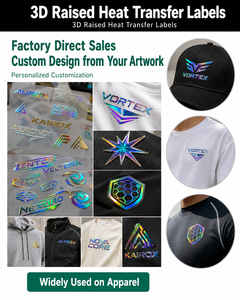 Etiquetas de Logotipo 3D con Transferencia de Calor UV, Lavables, Resistentes a la Decoloración, de PET Suave al Tacto, para Prendas Textiles, Gorras, Ropa Deportiva y Camisetas - Product Image 3