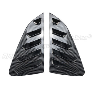 Glossy Black/Carbon Look Car Rear <b>Window</b> Shutter <b>Cover</b> Trim <b>Window</b> Louver Side Vent Trim for Volkswagen Polo MK6 2018+ - Product Image 3