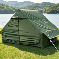 Tente gonflable de 6 m², grande tente de camping portable quatre saisons, ouverture automatique rapide, 1 hublot, ouverture pour poêle, imperméable, Oxford