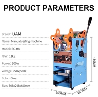 Machine à sceller manuelle directe usine pour gobelets de thé au lait, gobelets en plastique et en papier, calibre 95, scelleuse d'emballage 15 kg