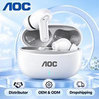 Écouteurs sans fil AOC TWS avec réduction de bruit ANC, écouteurs intra-auriculaires, haut-parleur de 13 mm, logo personnalisé, OEM, ODM, marque privée, vente en gros