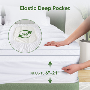 Surmatelas en mousse, douceur moyenne, respirant, rafraîchissant, housse en tissu durable en polyester, design minimaliste, pour chambre à coucher - Product Image 3