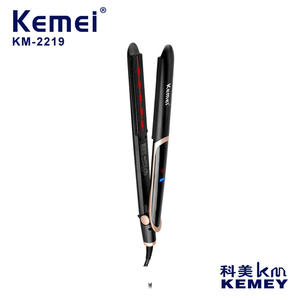 Plancha de pelo Kemei KM-2219 negra, calentamiento rápido, temperatura constante, iones negativos para cabello liso - Product Image 2