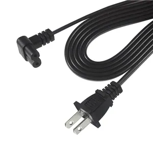 1.2m black SPT-2 2x18AWG non-polarized nema 1-15P to IEC C7 us power cord for TV PC