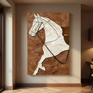 Dafen Village Oil Painting Horse Art Wrapped Canvas Modern Minimalist Living Room Decor <b>Wall</b> Art For Entrance Hall - Product Image 3