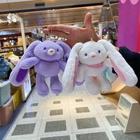 Porte-clés en peluche avec oreilles de lapin Porte-clés en peluche doux de dessin animé OEM personnalisé