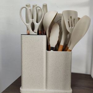 <b>Silicone</b> Kitchenware 19-Piece Kitchen Products <b>Tools</b> Storage Barrel Handle Kitchenware Suit Kitchen Knife Set - Product Image 5