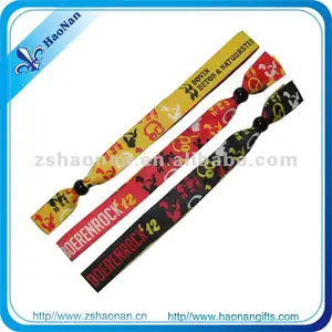 OEM Custom Sublimation Printed Elastic Fabric Bracelet Wristband With Reusable 1 Time Used Plastic Lock