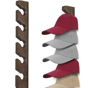 DS3015 tampilan topi dinding untuk pintu lemari cucian kayu pemegang topi rak untuk dinding bisbol gantungan penyusun topi