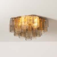 Luz americana moderna de lujo para sala de estar, Hotel, gran banquete, comedor, luces de techo de montaje empotrado de vidrio de gama alta