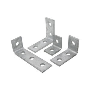 Vente directe usine – Support d'angle en L à 90 degrés en zinc galvanisé à chaud, deux trous, montage facile, pour profilés de montage - Product Image 4