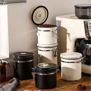Stainless Steel Airtight Coffee Bean Container Food Coffee <b>Kitchen</b> <b>Storage</b> Canister Tea <b>Storage</b> <b>Jar</b> - Product Image 1