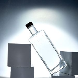 Vente flash, bouteille de brandy, <span class=keywords><strong>rhum</strong></span>, whisky en verre de haute qualité, carrée, française, 490 ml, 50 cl, avec bouchon à vis - Product Image 3