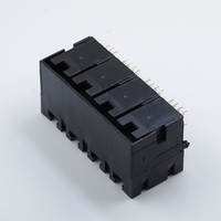 Conector de Red Ethernet Modular RJ45 8P8C de Montaje en Panel, Serie 59 de JISJACK, Sin Blindaje, de Bronce Fosforoso y Chapado en Oro