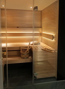 Sauna infrarouge lointain en cèdre pour 3 personnes, design moderne, vente chaude, panneau de commande informatique en bois massif, traverse en cèdre rouge - Product Image 5