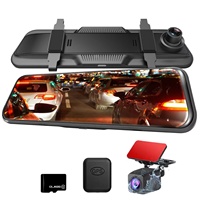 10 pouces voiture dvr dash cam et miroir caméra de recul ensemble avant et arrière écran tactile voiture boîte noire 2k Dash Cam