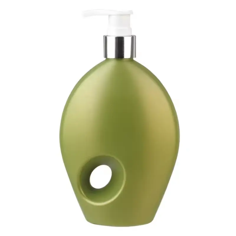 Novo frasco de plástico com bomba de formato exclusivo de 300ml para produtos capilares shampoo e condicionador com design exclusivo