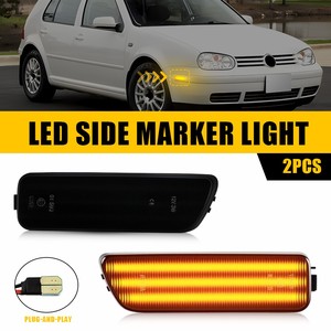 ไฟเลี้ยวข้าง LED สีเหลืองอำพันสำหรับรถยนต์ VW Golf Cabrio Jetta 99-05 เลนส์รมดำ - Product Image 6