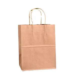 Sacchetti di carta Kraft marrone bianco con il tuo Logo, Shopping Bag in carta con Logo, sacchetti di carta Kraft sacchetti di carta personalizzati con manici