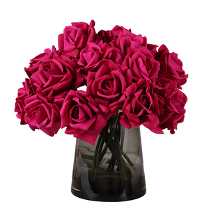 A-1880 Ramo de Rosas Artificiales de Seda de Tacto Real, 5 Cabezas, Blancas y Rojas, para Decoración de Hogar y Arreglos Florales de Boda o San Valentín - Product Image 6