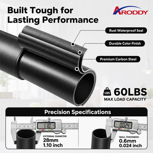 ARODDY Service OEM ODM <span class=keywords><strong>Tringle</strong></span> à rideau à tension pour <span class=keywords><strong>baie</strong></span> vitrée, tube de 28 mm, 161,4-196,9 pouces, <span class=keywords><strong>sans</strong></span> dommages, avec système de verrouillage breveté - Product Image 4