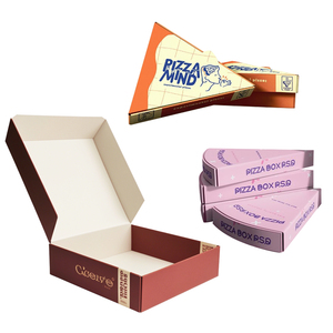 Custom Cheap <strong>Black</strong> White Pink Pizza <strong>Slice</strong> Box Wholesale 10/12/16 Inch Octagon Round Rectangle Cone Pizza Box Packaging with Logo - Product Image 1