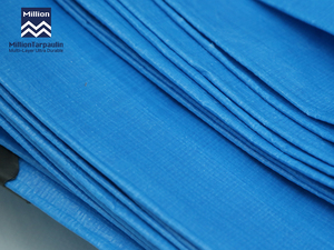 Lona de Polietileno (PE) Million Double Blue, Material Normal, 140 g/m², Impermeable, con Protección UV, <span class=keywords><strong>para</strong></span> Camiones y Construcción - Product Image 3