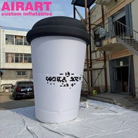 Gobelet à café gonflable géant de 4 m pour la décoration et la publicité des magasins de boissons, gobelet à café gonflable personnalisé pour la publicité