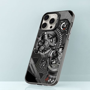 เคสโทรศัพท์ลายเฟืองนาฬิกาดีไซน์ใหม่สำหรับ <span class=keywords><strong>iPhone</strong></span> 15 Pro Max 14 13 12 11 ดีไซน์เรียบง่าย กรอบชุบเงา ป้องกันการกระแทก - Product Image 6