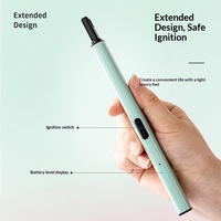 Allumeur électronique à impulsions USB rechargeable, coupe-vent, sans gaz, sans huile, pistolet d'allumage en métal pour cuisine, briquet à cigarettes