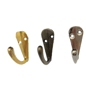 Crochet simple en alliage de zinc 13x34mm, couleur or, bronze antique, nickel blanc, pour porte, armoire, placard à chaussures - Product Image 5