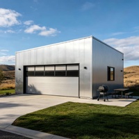 Garage préfabriqué en métal respirant, atelier modulaire à un étage, porte enroulable, pour cour arrière, supermarché portable, chambre, école