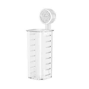 Wall Mounted Suction Cup Storage Box For Bathroom Hair Tools And Combs Rectangular Clear Organizer No Drilling Required - Product Image 5
