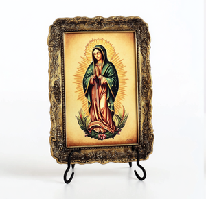 古典的な宗教工芸品の鏡、聖母マリアのカトリックの聖像、長方形の装飾品 - Product Image 2