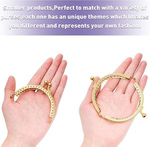 Cadre de sac à main en métal 5 couleurs 8.5cm/3.3 "rétro arc sac à main en métal sac à <span class=keywords><strong>monnaie</strong></span> bricolage artisanat cadre baiser fermoir serrure pour sac <span class=keywords><strong>couture</strong></span> artisanat - Product Image 4