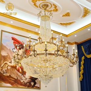 Jewellerytop europeo victoriano Imperio de lujo colgante luz <span class=keywords><strong>Villa</strong></span> Hotel Maira Theresa K9 cristal grandes candelabros de oro - Product Image 2