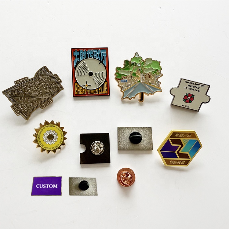 No Minimum Order Factory Design Metal Enamel Pin Cartoon Id Button Badge Holder Clip Custom Enamel Pin