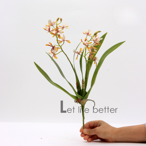 Orchidée artificielle <span class=keywords><strong>Vanda</strong></span> en gros, 2 tiges, feuilles de Cymbidium, toucher réel, pour décoration de mariage et de table à domicile - Product Image 3