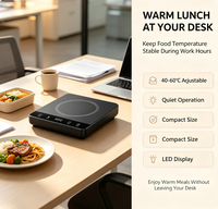 Plaque chauffante électrique sans fil 8800 mAh, ultra-mince 45 mm, température réglable, panneau tactile LED, plateau chauffant portable avec arrêt automatique
