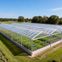Serre agricole multi-chapelles légère en polycarbonate, grande serre Venlo à haute transparence en plaques PC