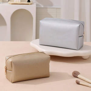 Neceser de Viaje de Cuero PU para Mujer con Logotipo Personalizado, <span class=keywords><strong>Bolsa</strong></span> de Aseo <span class=keywords><strong>Impermeable</strong></span> con Cierre para Maquillaje - Product Image 2