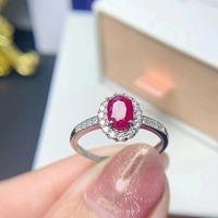 Bagues en argent 925 personnalisées très vendues, rubis naturels à la mode, bijoux faits à la main en gros