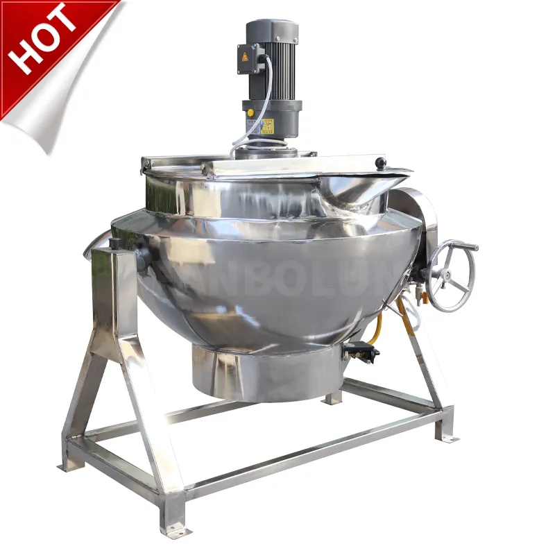 Industrial Cooking Pot Double Jacketed Kettle Fruit Jam Cooking Mixer Equipment Jacketed Kettle with Agitator