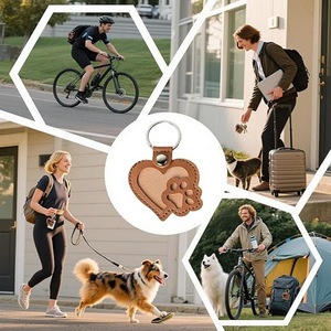 Llavero con clip para guardar pelo de mascotas, de cuero, transfronterizo, con forma de corazón, para pelo de gato y perro, regalo, moneda conmemorativa - Product Image 4
