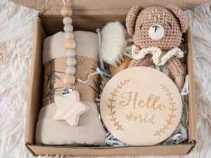 Caja de Regalo para Recién Nacido Kaiyue con Manta, Sonajero, Mordedor, Cepillo, Tarjeta de Hitos, Regalo para Revelación de Género, Set de Regalo para <span class=keywords><strong>Baby</strong></span> Shower - Product Image 3