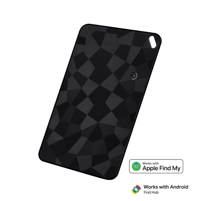 Dual System Thin Wallet Card Tracker Wireless Charging Smart Air Tag Work for Apple Find My and Android Keys Pet Bag Locator