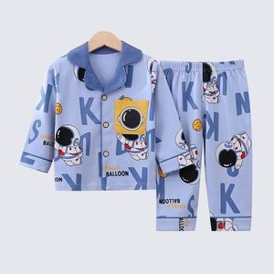 Ensemble de <span class=keywords><strong>pyjama</strong></span> pour garçons à imprimé animal personnalisé, <span class=keywords><strong>chemise</strong></span> à manches longues et pantalon, 100% coton, pyjamas confortables pour garçons et filles de 1 à 12 ans - Product Image 2