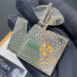 Pendentif personnalisé en argent massif 925, serti de diamants, style hip-hop, avec lettre de nom en moissanite VVS1 - Product Image 5