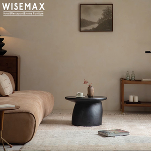 WISEMAX MÖBEL Retro Wohnzimmer Massivholz Couchtisch-Set Schräggestelltes Design Kombination Runder Couchtisch für den Heimgebrauch - Product Image 3