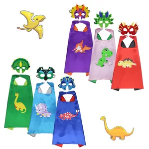 Çocuklar doğum günü hayvan kostüm dinozor pelerin kız parti dinozor kostüm pelerin